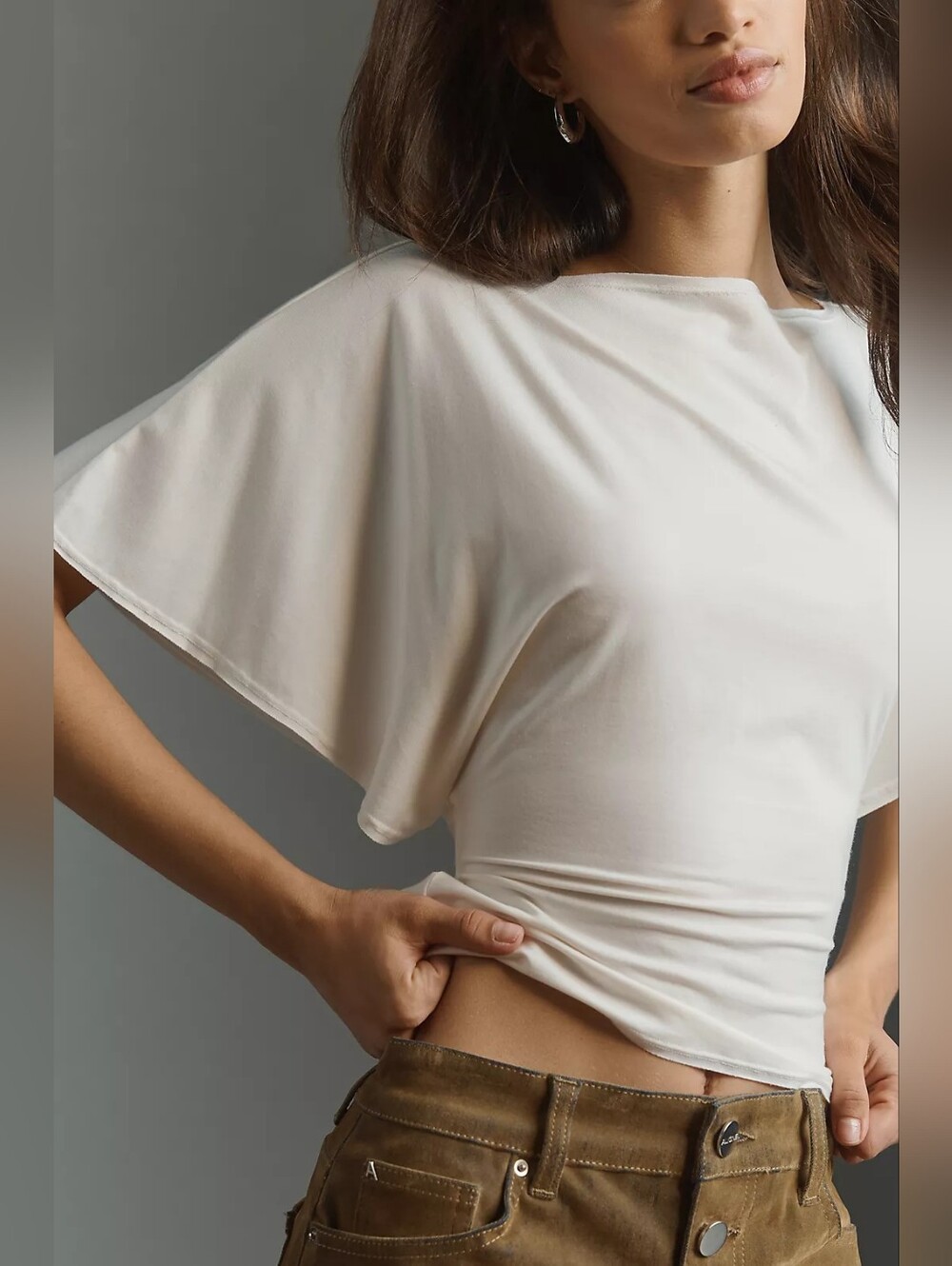 Reformation Avery Knit Flutter Sleeve Top Size Medium - Picture 3 of 9